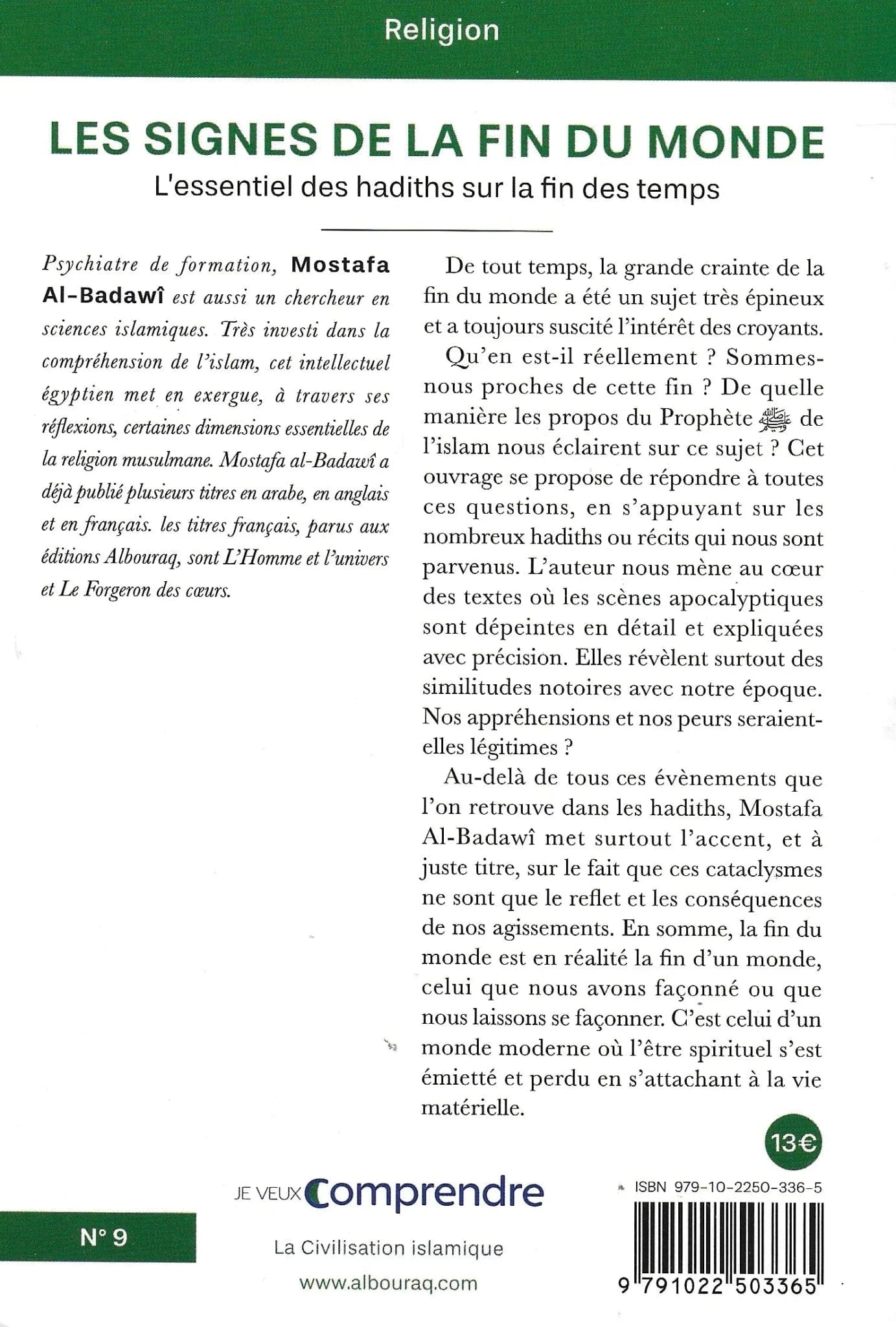 Les signes de la fin du monde de Mostafa Al-Badawî Al Bouraq Livre > Islam 9791022503365 Librairie Musulmane Al-imen