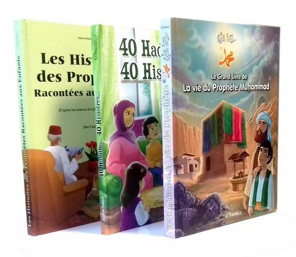 Pack 3 livres de référence : Les Histoires des Prophètes Racontés aux Enfants + Le Grand Livre de la Vie du Prophète + 40 Hadiths... 40 Histoires... (Cartonnés de luxe) Orientica Livre > Islam 9782492026096 Librairie Musulmane Al-imen
