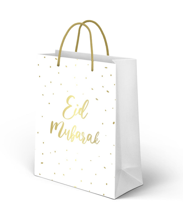 Sac cadeau Eid Mubarak Hadieth Benelux Sacs pour cadeaux Blanc Dorée 9782490020836 Librairie Musulmane Al-imen