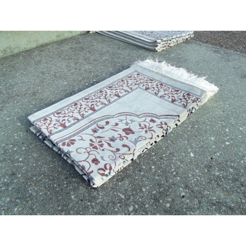 Tapis De Prière En Velours - Motifs Jardin - Fond Sable - COULEUR SAUMON Sana Tapis de prière > Velours Librairie Musulmane Al-imen