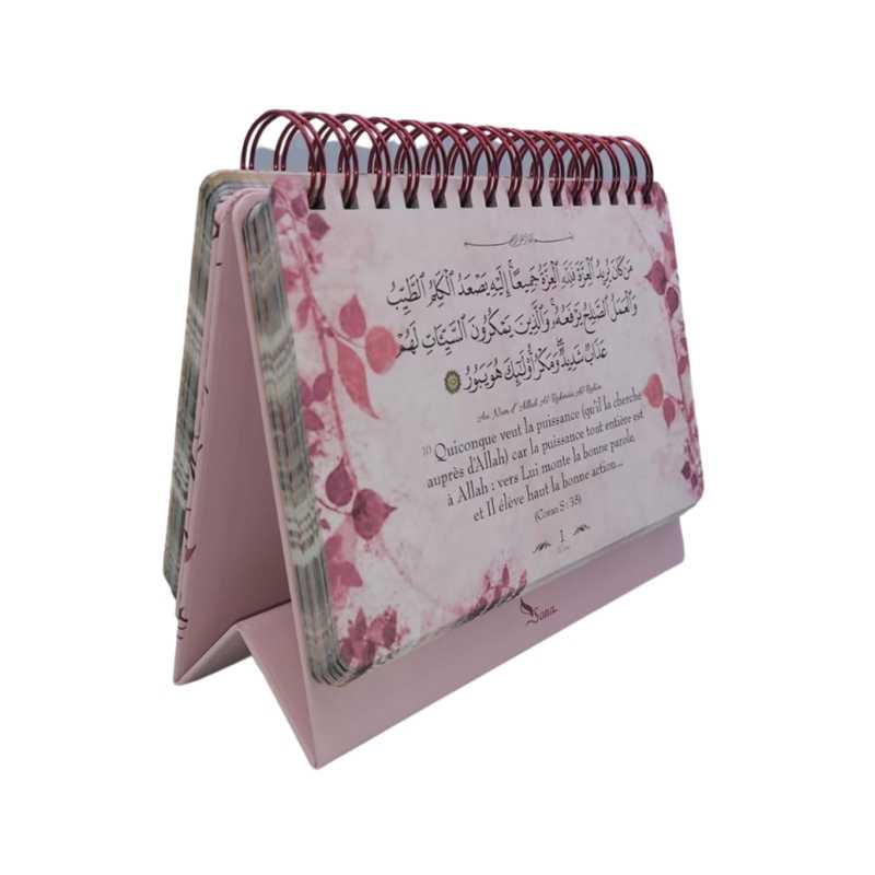 365 Rappels Du Coran - Calendrier Chevalet Rose - Editions Sana - Verso