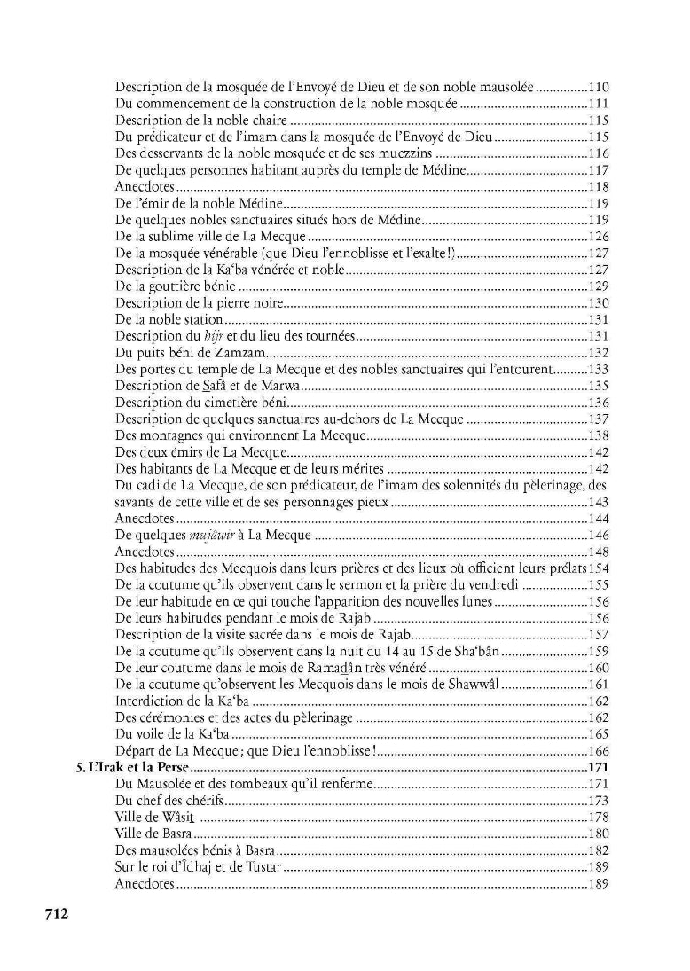 Voyages par Ibn Battûta - éditions Héritage - Table des matières 2