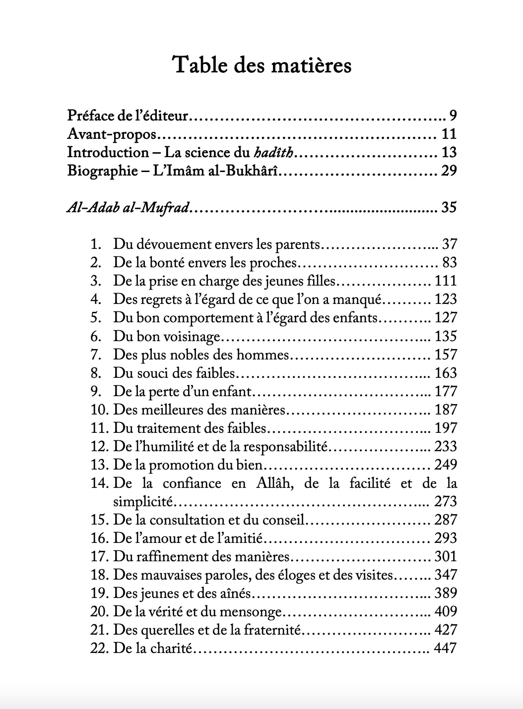 Al - Adab Al - Mufrad – L’éducation authentique écrit par Al - Bukhari Al - imen