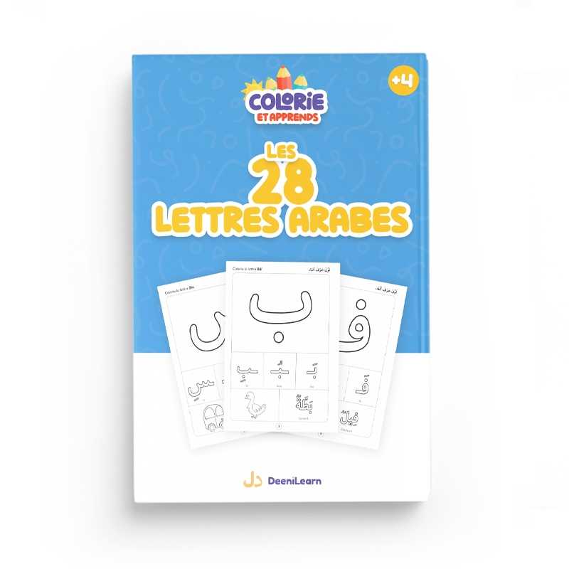 Colorie et Apprends : Les 28 lettres arabes DeeniLearn Livre Islam Enfant 9782931241165 Librairie Musulmane Al-imen