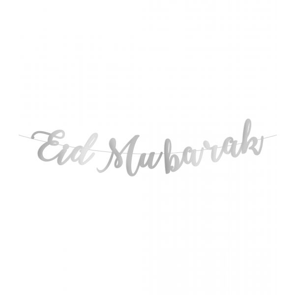 Guirlande Lettres - Eid Mubarak Argent - Décorations par Hadieth Benelux disponible chez Al - imen