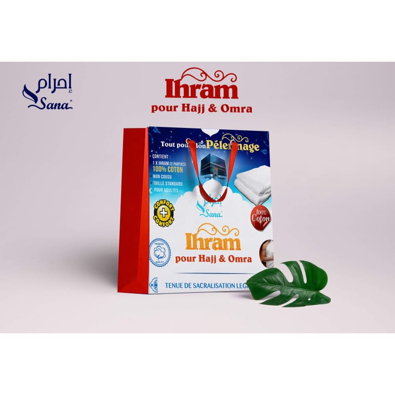 Ihram Homme avec Bouton - Tenue Hajj Omra 2018 Sana Pour le Corps 3700495420471 Librairie Musulmane Al-imen