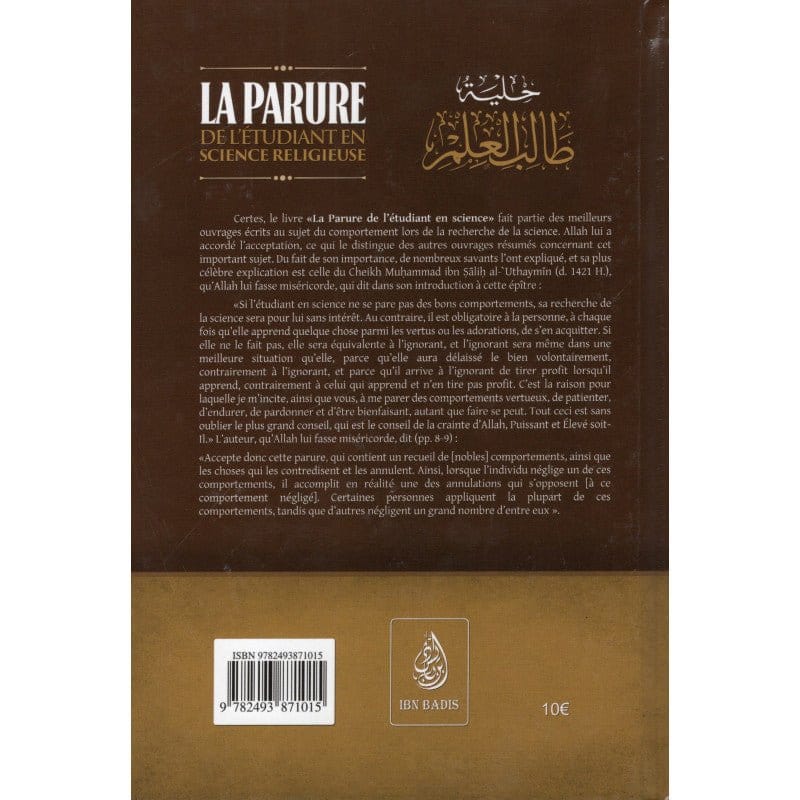 La Parure De L'étudiant En Science Religieuse - Ibn Badis Ibn Badis Livre > Islam > Tawhid / Aqidah (Croyance) 9782493871015 Librairie Musulmane Al-imen