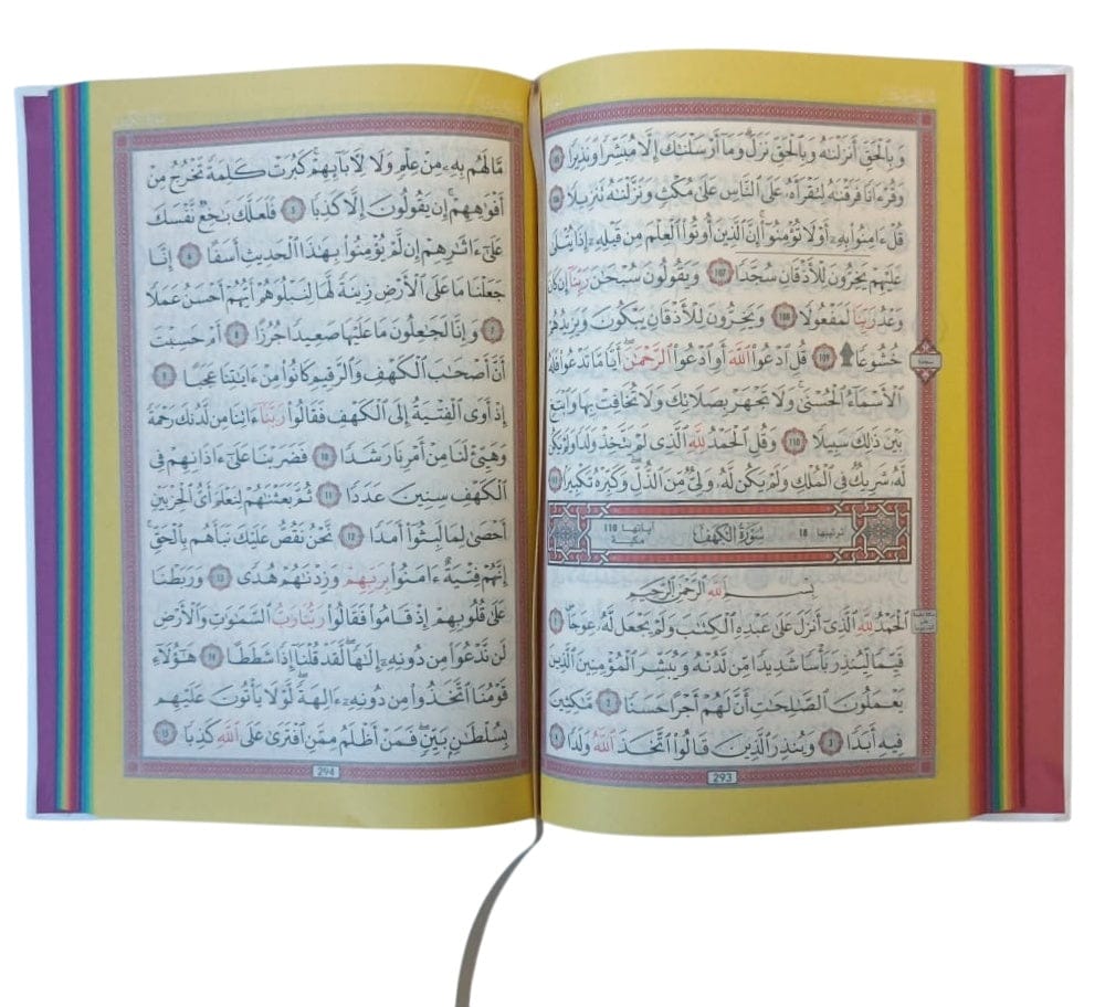 Le Coran Arc-en-ciel Version Arabe (Lecture Hafs) — Couverture Vert-Bleu de Luxe | Editions Orientica | Mushaf Rainbow Orientica Livre Saint Coran en Arabe Hafs 9782356352446 Librairie Musulmane Al-imen