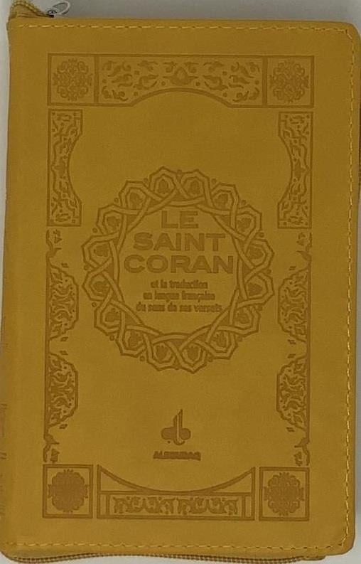 Le Saint Coran (Uniquement en Français) et la traduction en langue française du sens de ses versets - Pochette - éditions Al Bouraq Jaune Al - imen