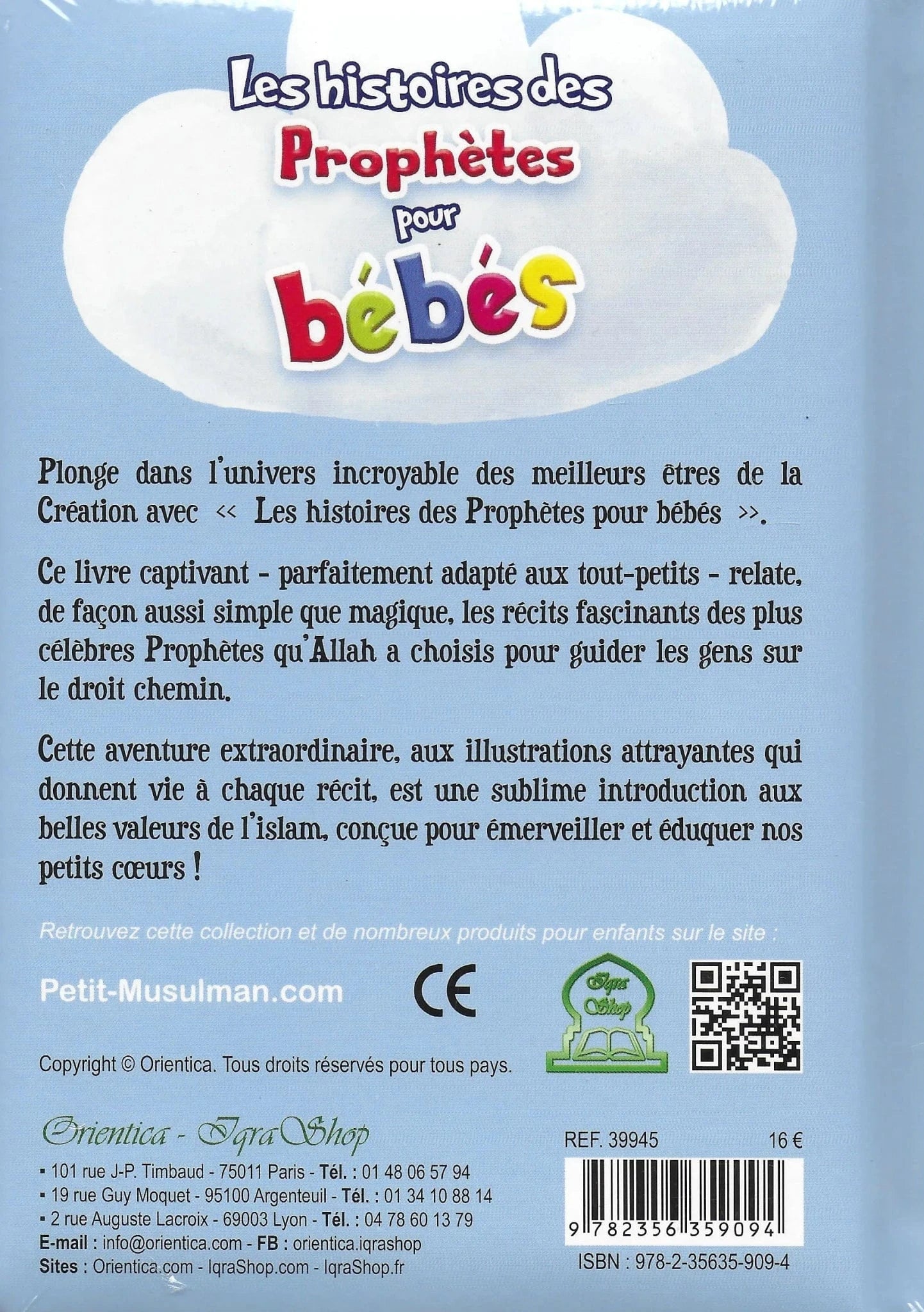 Les histoires des Prophètes pour bébés Orientica Livre > Islam 9782356359094 Librairie Musulmane Al-imen
