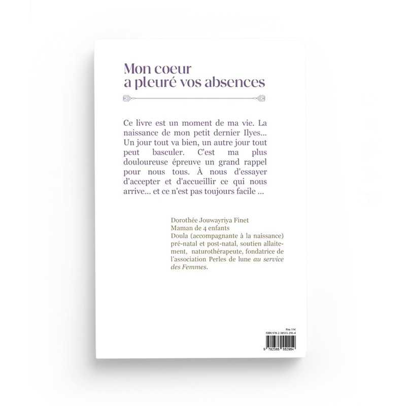Mon coeur a pleuré vos absences de Dorothée Jouwayriya Finet Sana Livre > Islam > Essai 9782385552954 Librairie Musulmane Al-imen