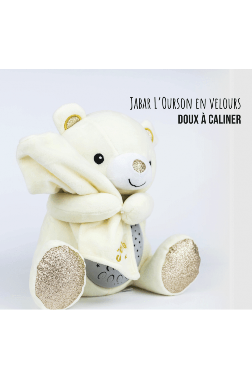 Nounours Jabar - Veilleuse coranique pour enfants avec capteur de pleurs et récitation du Coran Al - imen